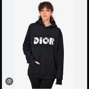 Dior Black and White Logo Hoodie